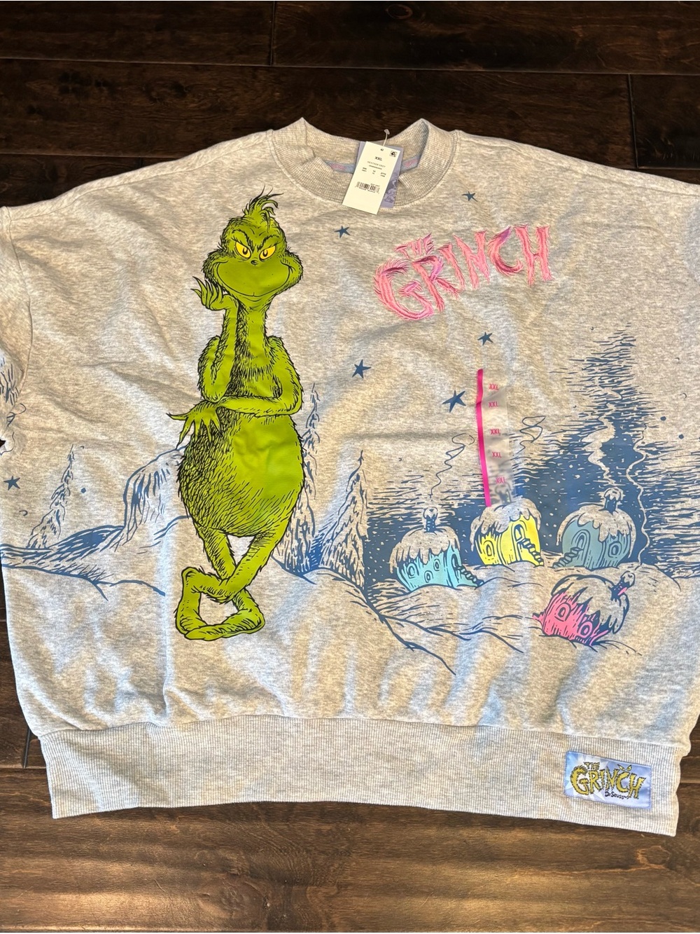 The Grinch & MAX Sweatshirt 2 sided  w/ embroidery NWT XXL